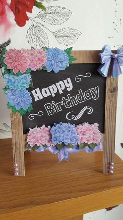 Birthday Hydrangeas and Dahlias Chalkboard Card Mini Kit by BECCY WILTON
