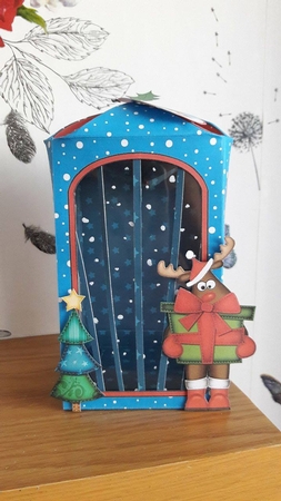 3D Xmas Rudolph Lantern Candle/gift Box Kit by BECCY WILTON
