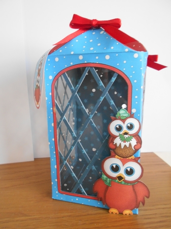 3D Xmas Hoot Owls Lantern Candle/gift Box Kit by BECCY WILTON