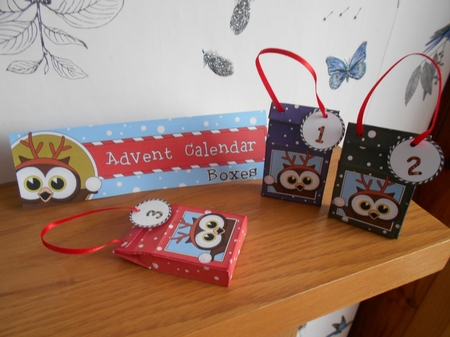 3D Little Hoot Owl Xmas Hanging Advent Calendar Box Kit by BECCY WILTON