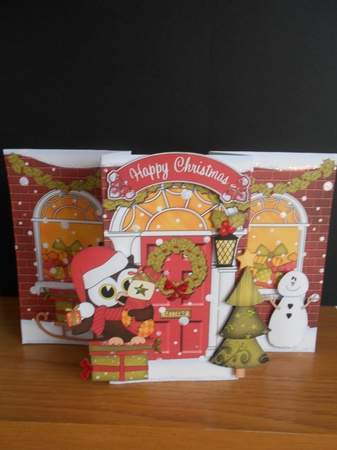 3D Xmas Little Hoot Owl Up Front Card Decoupage by BECCY WILTON