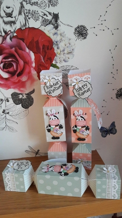3D Easter Milly Moo Cow Cracker Gift Favour Boxes by BECCY WILTON
