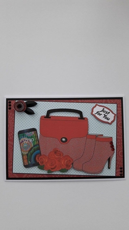 Red Handbag, Boots, Roses & Smartphone by BECCY WILTON