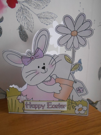 Little Girl Bunny Shaped Card by BECCY WILTON