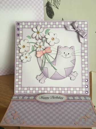 Cute Cat Easel Card Kit with 3D Decoupage Topper by BECCY WILTON