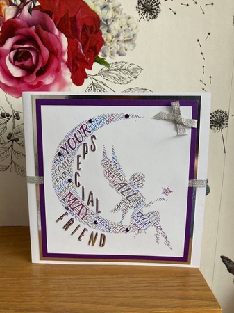 Birthday Fairy Sat on Moon Word Art by BECCY WILTON