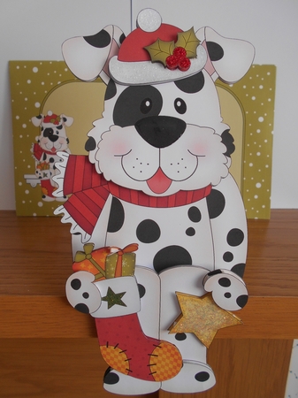 3D on the Shelf Card Kit - Little Christmas Spotty Dog by BECCY WILTON