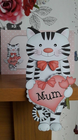 3D on the Shelf Card Kit - Little Cat's Heart for Mum by BECCY WILTON