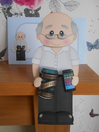3D on the Shelf Card Kit - Beer & Mobile Phone Old Man Garth by BECCY WILTON