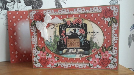 Wedding Car 7x5inch Landscape Card & Envelope Mini Kit by BECCY WILTON