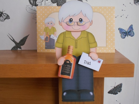 3D On the Shelf Card Kit - Dad Duncan is a Great Guy with a Bottle of Whisky by BECCY WILTON