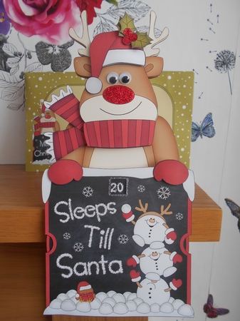 On the Shelf Sleeps Till Santa Card Kit - Christmas Rudolph by BECCY WILTON