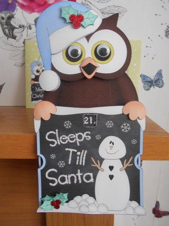 On the Shelf Sleeps Till Santa Card Kit - Christmas Little Hoot Owl by BECCY WILTON