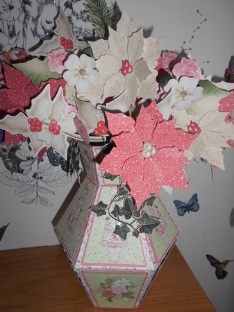 In the Pink Christmas 3d Vase and Flowers by BECCY WILTON