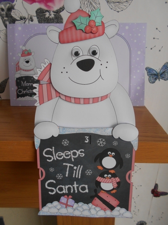 On the Shelf Sleeps Till Santa Card Kit - Christmas Polar Bear by BECCY WILTON