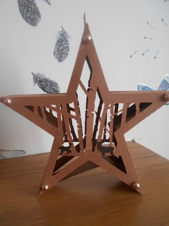 Woodland deer  scene Hanging Star Lantern by BECCY WILTON