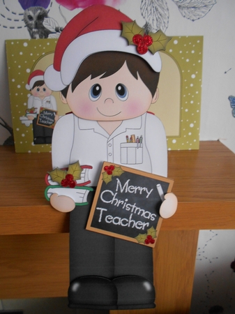 3D On the Shelf Card Kit - Christmas Teacher Mr Brown by BECCY WILTON
