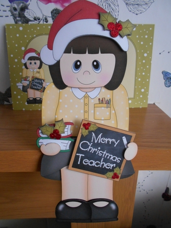 3D On the Shelf Card Kit - Christmas Teacher Miss Smith by BECCY WILTON