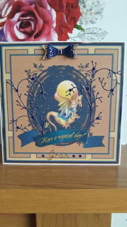 Gold Dragon & Faery Card Quick Cards Enchanting Card Topper by BECCY WILTON