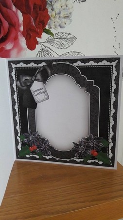 Black Stream Seasons Greetings 8x8inch Fancy Insert Panel by BECCY WILTON
