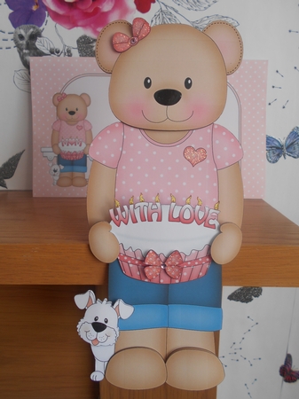 3D On the Shelf Card Kit - Cute Little Livvy Bear has a Cake for Mum by BECCY WILTON