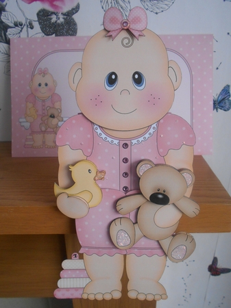 3D On the Shelf Card Kit - Cute New Little Baby Girl Bea by BECCY WILTON