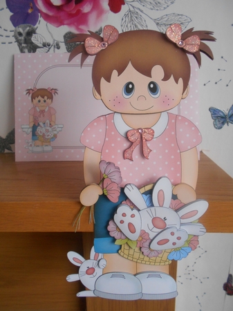 3D On the Shelf Card Kit - Easter Toddler Jasmin has a Cute Bunny in a Basket by BECCY WILTON