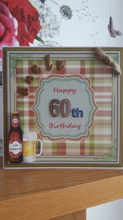 Happy 60th Birthday Pattern Topper by BECCY WILTON