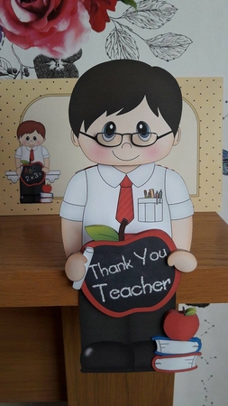 3D On the Shelf Card Kit - Mr Metcalf the Teacher by BECCY WILTON