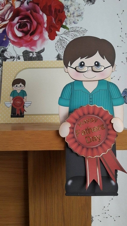 3D On the Shelf Card Kit - Hudson has a Fathers Day Rosette by BECCY WILTON