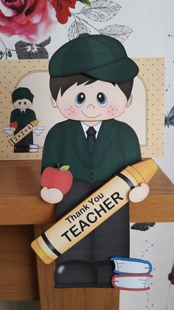 3D On the Shelf Card Kit - Cute Little Schoolboy Perci by BECCY WILTON