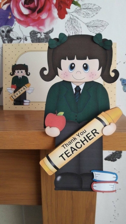 3D On the Shelf Card Kit - Cute Little Schoolgirl Latoria by BECCY WILTON