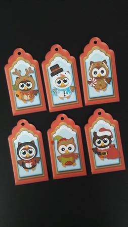 Christmas Tags 6 Owls Sheet  2 by BECCY WILTON
