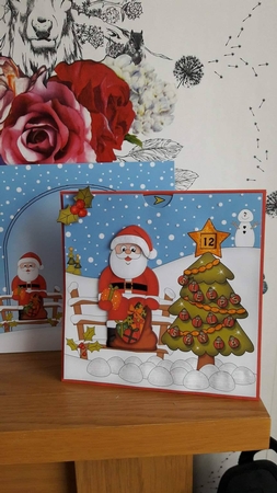 3D Animated Sleeps Till Santa Christmas Tree Countdown Card Kit - Santa has a Sack of Presents by BECCY WILTON