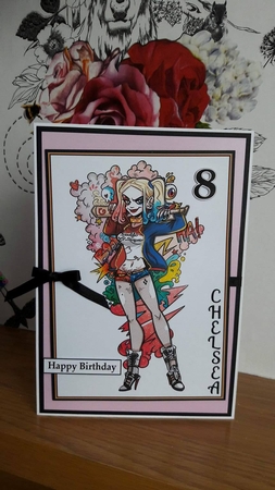Harley Quinn Cartoon 2 Quick Card by BECCY WILTON