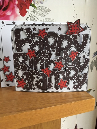 3D Happy Birthday Grampy Stars with Ages 50 to 100 Pop Out Word Card Kit by BECCY WILTON