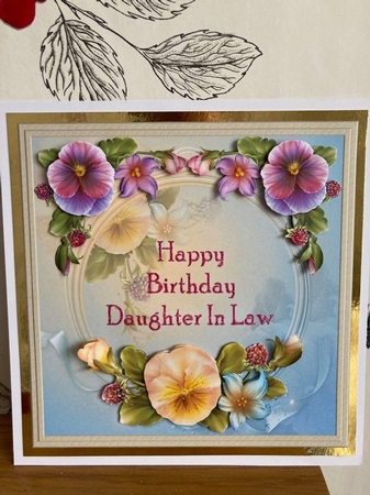 Happy Birthday Daughter In Law Floral Topper  by BECCY WILTON