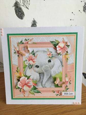 Beautiful Water Colour Elephant 8x8  by BECCY WILTON