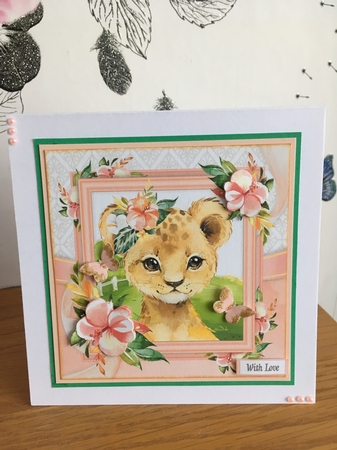 Beautiful Water Colour Lion Cub 8x8  by BECCY WILTON