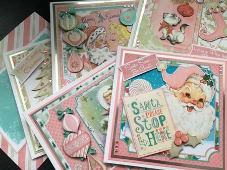 A Retro Christmas #4- 5 6x6 Card Kit by BECCY WILTON