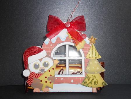 3D Hoot Owl Xmas Window Treat Holder Christmas Decoration by BECCY WILTON