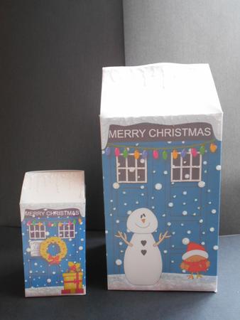 3D Xmas Police Box Milk Carton Treat Boxes by BECCY WILTON
