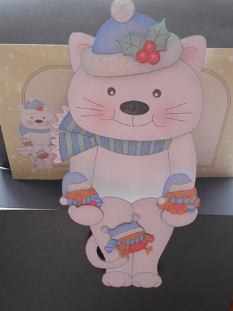 3D on the Shelf Card Kit - Christmas Cat Bella by BECCY WILTON