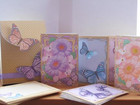 Butterfly Bouquet Cards in a Box & Fridge Magnet by BECCY WILTON