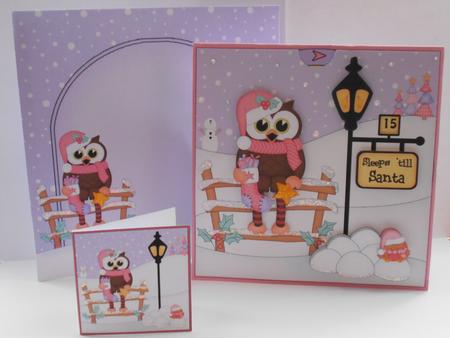 3D Xmas Little Hoot Owl Sleeps Till Santa Countdown Card by BECCY WILTON
