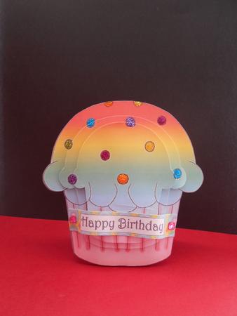 Cupcake Shaped Stacker Card - Sherbet Rainbow Flavour by BECCY WILTON