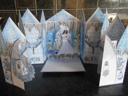 Ice Castle Gatefold Double Cascade Popup Card by BECCY WILTON