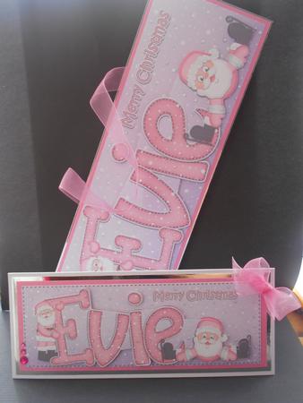 Xmas Large Dl Evie Quick Card with Santa N 3D Decoupage by BECCY WILTON