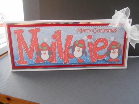 Xmas Large Dl Millie Quick Card N 3D Decoupage by BECCY WILTON