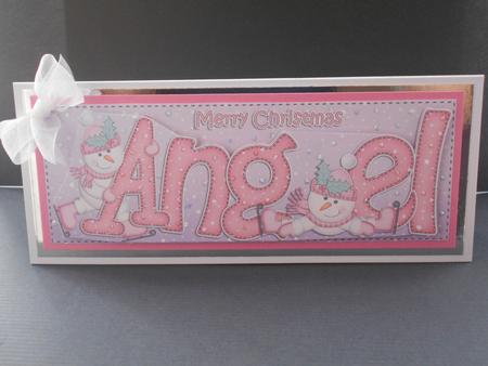 Xmas Angel Snowmen Large Dl & 3D Decoupage by BECCY WILTON